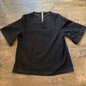 NWOT Banana Republic Black Short Sleeve Blouse